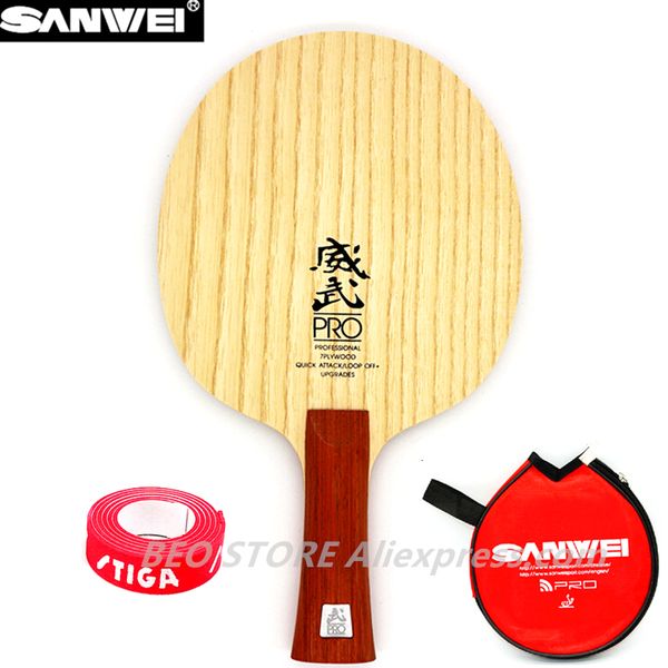 Raquetes de tênis de mesa SANWEI V5 PRO profissional lâmina de tênis 7 contraplacado quicky attack loop OFF ping pong raquete morcego 230731