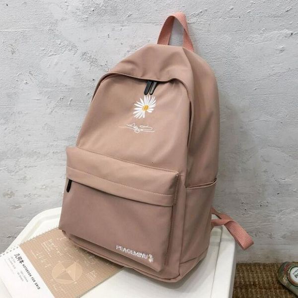 Borse da scuola Borsa da scuola per adolescenti per ragazze Zaino da donna Stampa Bookbags Zaino per studenti medi Zaino grande in nylon nero con fiori carini 230801