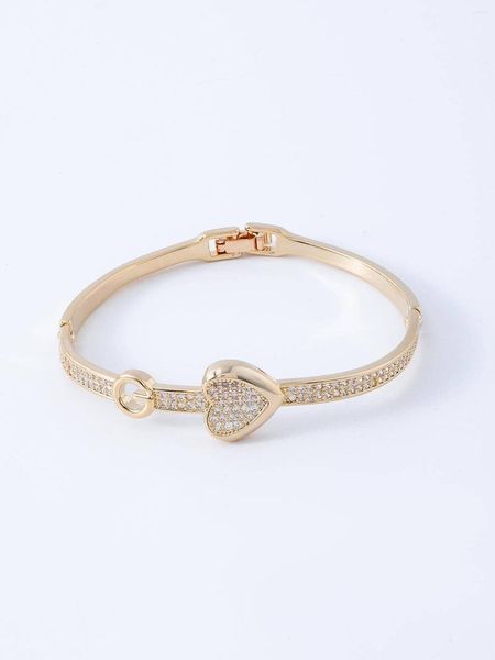 Pulseira 1 Feminina Europa e Estados Unidos Ouro 14K Cobre Transporte Diário Moda Simples All Solid Love Sutiã de Fivela Cheia