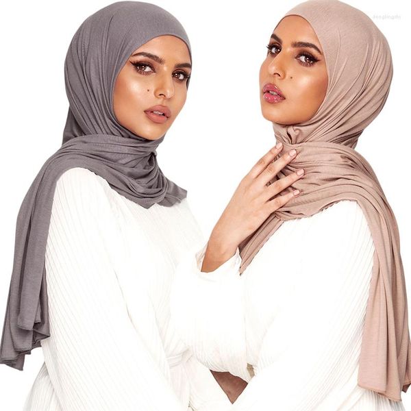 Schals 80 180 cm Frauen Muslim Modal Baumwolle Jersey Hijab Schal Schal Ramadan Mode Lange Plain Weiche Turban Afrikanische Damen