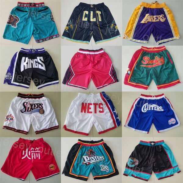 Homem Basquete Roupas Esportivas Calça de Moletom Just Don Zipper Fly Curto Correndo Sólido Zip Up Calças Pocket Zipper Stitched HipPop Precious Achiuwa Tre Jones Luguentz Dort