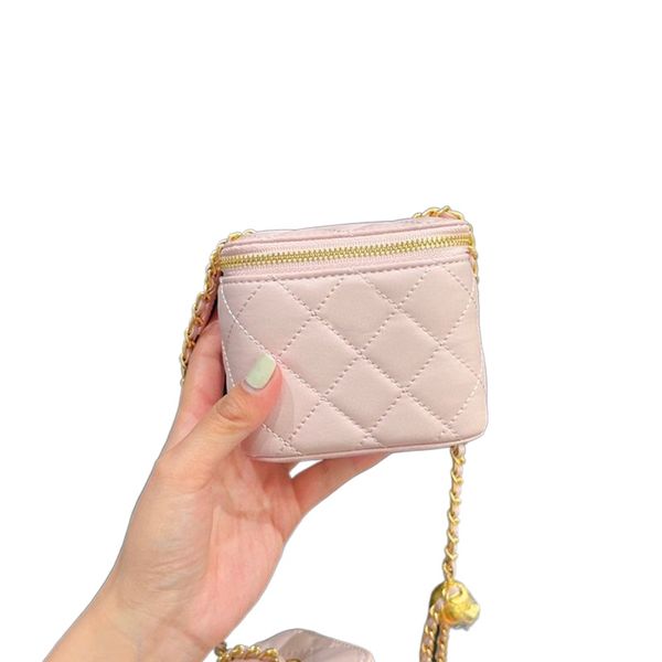 2023 nuove donne calde borse a tracolla borse a tracolla designer di lusso mini scatola portatile borsa cosmetica per rossetto pelle di pecora nera moda donna piccole borse
