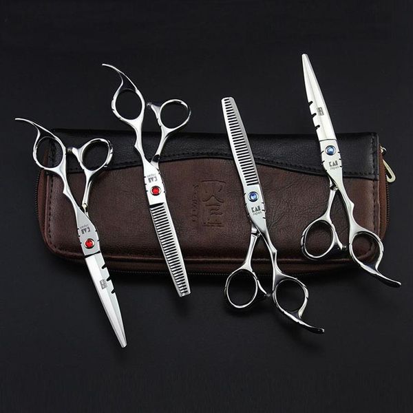 Tesoura de cabelo 6 0 polegadas conjunto de corte de cabeleireiro profissional tesoura de barbeiro de alta qualidade para salão de beleza 212Y
