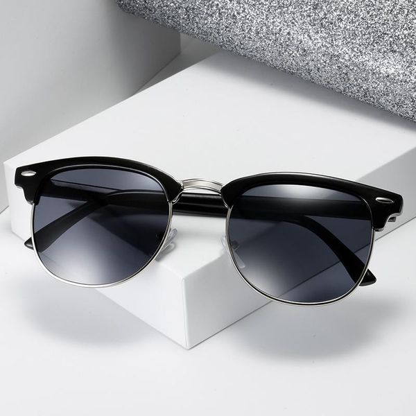 Óculos de sol Acessórios de verão Moda Carro ao ar livre Condução Retângulo Plástico Semi-Rimless Eyewear Mulheres Homens Óculos UV400