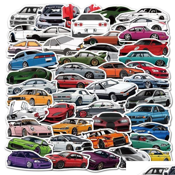 Araba Sticker Sticker 10/50/100 PCS Kask için Spor Yarışı Tampon Lage Bisiklet Snowboard Serin Vinil Çıkartma Bombası JDM Damla Teslimat Mo Dhrlu