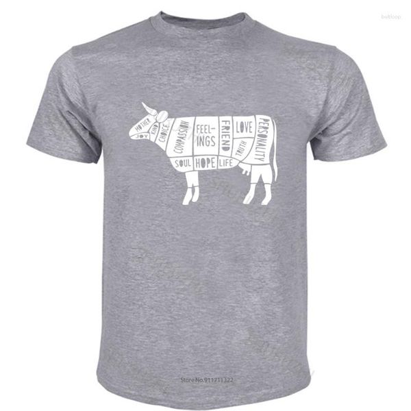 Herren-T-Shirts, Baumwoll-T-Shirt für Jungen, modisches Marken-Shirt, lockeres Herren-T-Shirt mit glücklicher veganer Kuh, Veggie-Tierrechte-Protest, Alf Compassion