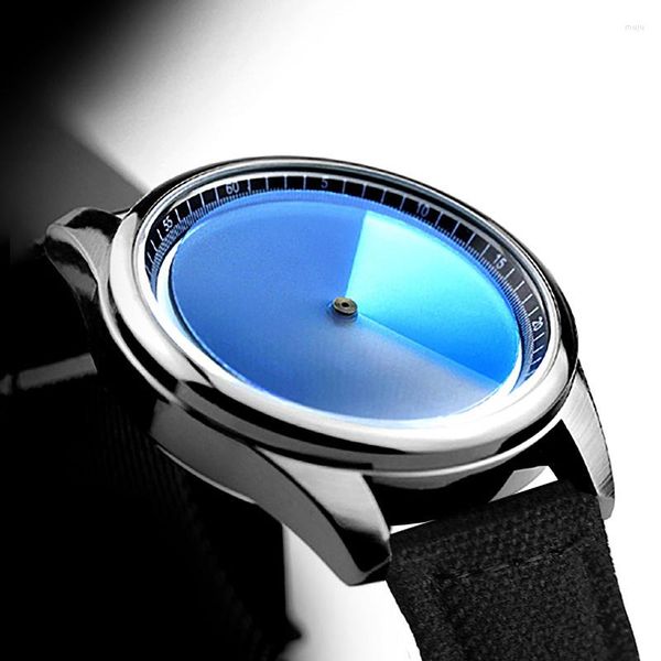 Нарученные часы творческий подарок enmex Оригинальный дизайн градиент синий холст