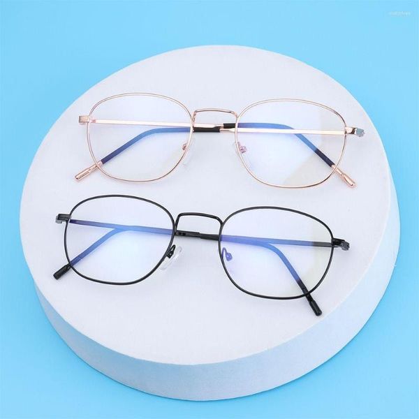 Sonnenbrille Männer Frauen Vintage Tragbare Quadratischen Rahmen Anti-Blaues Licht Gläser Metall Brillen Computer Brille Ultra