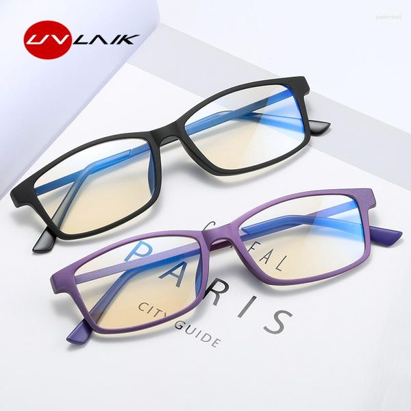 Sonnenbrille Uvlaik Optical Brillenrahmen für Männer Frauen Titan Flexible Beine mit TR90 Quadratfuhr Brillen Ultraleichte Brillen