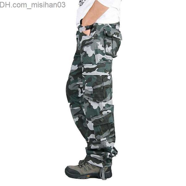 Männer Hosen Camo Cargo Hosen Männer Casual Multi Tasche Kampf Lose Hosen Armee Taktische Hosen Hombre 44 Z230801