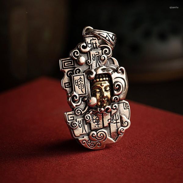 Anhänger Halsketten HX Silber Farbe Buddha Kopf Rüstung Mode Coole Kreative Schmuck Halskette