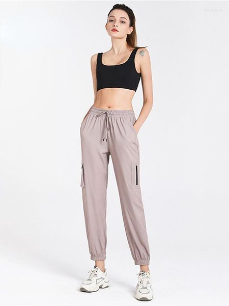 Aktif Pantolon Yoga Kadınların Gevşek Sweatpants İki Renkli Polyester Moda Trend Koşu Fitness Leisure Açık Stretch YK046