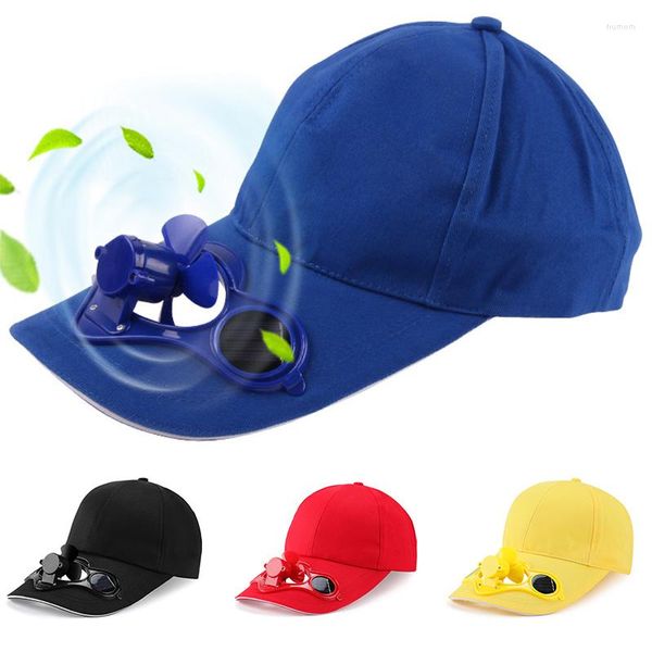 Bonés de bola ao ar livre masculino feminino verão boné de beisebol criativo com ventilador de resfriamento alimentado por painel solar chapéus de proteção solar Gorras Para Mujer