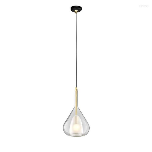 Lampade a sospensione Nordic Luxury Imbuto Luci in vetro Post Modern Bedroom Living Room Dining Bar Table Holder E27 Fixture