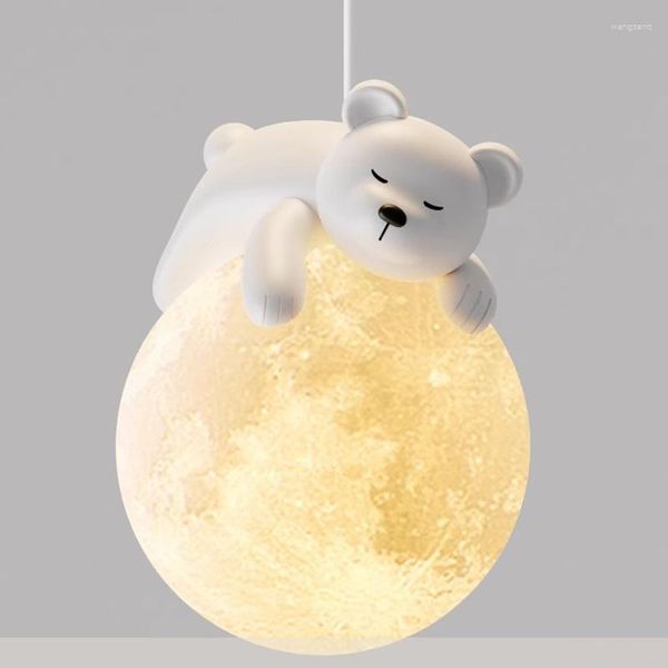 Lampade a sospensione Modern Minimalista Moon Luci a LED Camera da letto Lampada da comodino Camera dei bambini Lampadario Decorazione della casa Lampada a sospensione