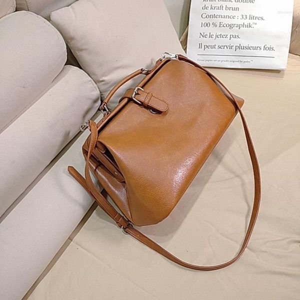 Bolsas de noite simples de cera de óleo crossbody para mulheres grande capacidade shell bolsa de ombro bolsa de ombro feminina embreagem feminina