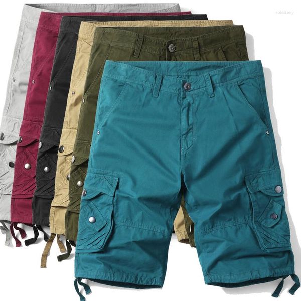 Herren-Shorts, Armeegrün, Arbeit, modisch, lässig, mit mehreren Taschen, Dekoration, Schwarz, Blau, Grau, Rot, für Herren, Sommer, Cargo, 28–38, 40