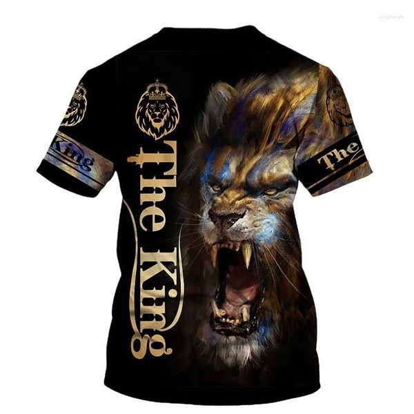 T-shirt da uomo Lion And Prairie King T-shirt stampata in 3D Abbigliamento estivo fresco Camicia alla moda da uomo di grandi dimensioni