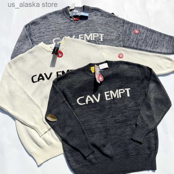 Мужские свитера хорошего качества 2022FW Cavented C. Eday Sweater Мужчины черный серый абрикосовый вязаный свитер Cav Empt свитера T230801