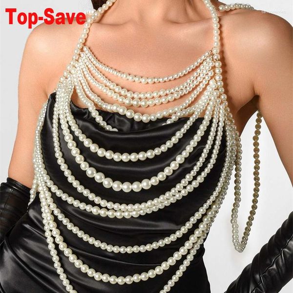 Sciarpe Accessori per gioielli bianchi Donna Temperamento elegante 2023 Autunno Musulmano Hijab Sciarpa Catena per il corpo Y2K Scialle per abbigliamento