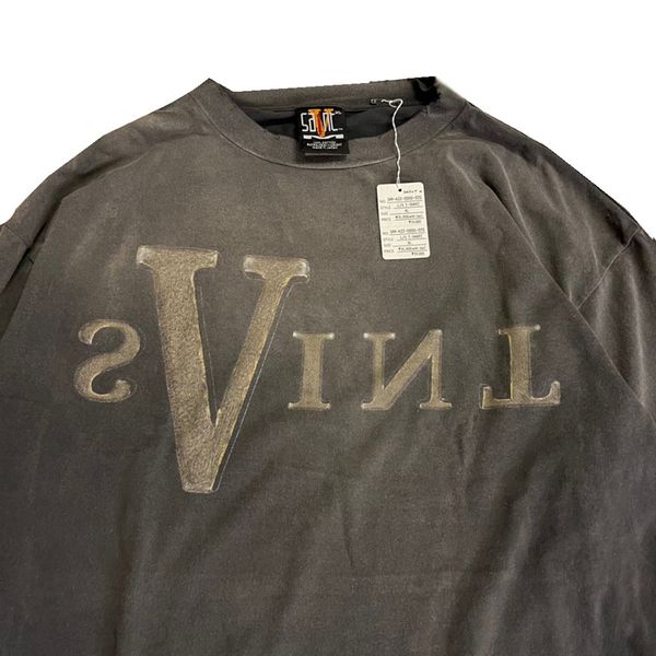 Langarm-T-Shirt Herren Damen Distress Washed Vintage Oversize Tops 1 Hochwertig