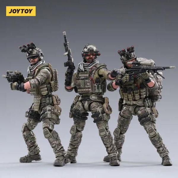 Action Toy Figures Joytoy 1 18 Figura 3pcs Set hardcore US Navy Seals Free Armi Anime Collection Model 230731