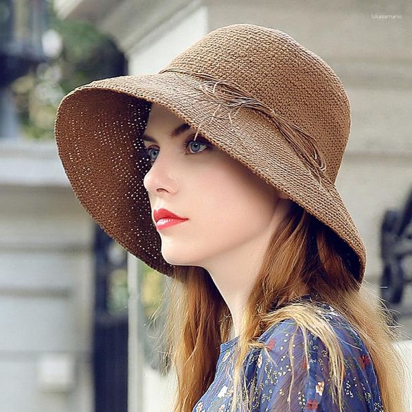 Шляпа Шляпа Шляпа x4024 Ladies Bowknot Crochet Sun Hat Peach Женщины летняя шапка очаровательно