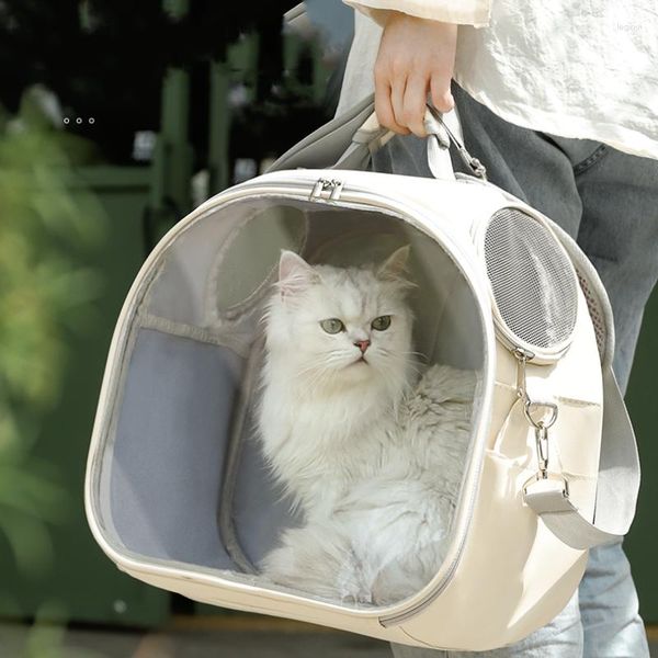 Porta-gatos Mochila Saco Espacial Transparente Janela para Pet Viagem Portátil Bolsa de Mão Gaiola de Ombro