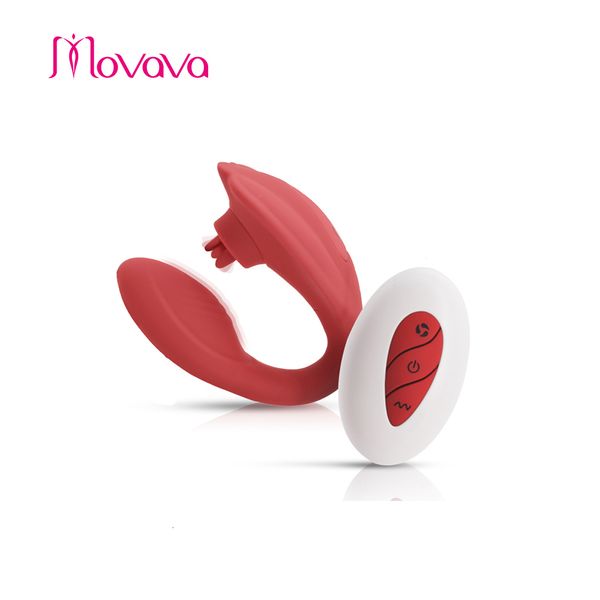 Vibradores MOVAVA Estimulador de Clitóris em Forma de U Vibrador Feminino Controle Remoto Sem Fio Vibratório wearable mudo privacidade Dildo Sex Toys For Couple Sex 230801