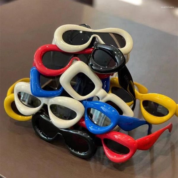 Occhiali da sole Unici Sexy Lip Y2k Per Le Donne Di Lusso Colore Della Caramella Giallo Blu Sfumato Occhiali Da Sole Uomini Punk Hip Hop Shades UV400