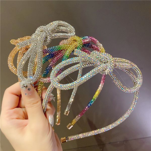 Kopfbedeckung Haarschmuck Bunter Regenbogen Großer Bogen Haarband für Frauen Stirnbänder Korea Mädchen Band Hoop Kopfwickel 230801