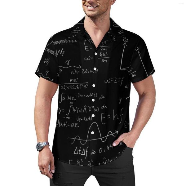 Herren Freizeithemden Lustige Mathematik Quantenphysik Strandhemd Sommer Streetwear Blusen Männlicher Druck Plus Größe 3XL 4XL