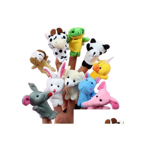 Brinquedos de dedo 10 pçs/set animal dos desenhos animados fantoche bebê de pelúcia para crianças presente favorito família bonecas crianças brinquedo drop entrega presentes novidade mordaça dhdca