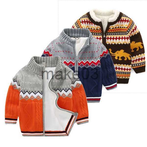 Cardigã Roupas infantis suéter cardigã de algodão grosso Baby Kids Meninos e meninas usam pulôveres sobre suéteres de malha no inverno 212y J230801