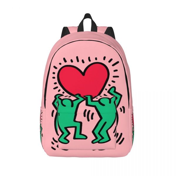 Gün Paketleri Geometrik Özet Graffiti Rap Pop Haring Dansçıları Boyama Sanat Tuval Backpacks Modern Kolej Okulu Seyahat Çantaları Kitap Çantası 230731