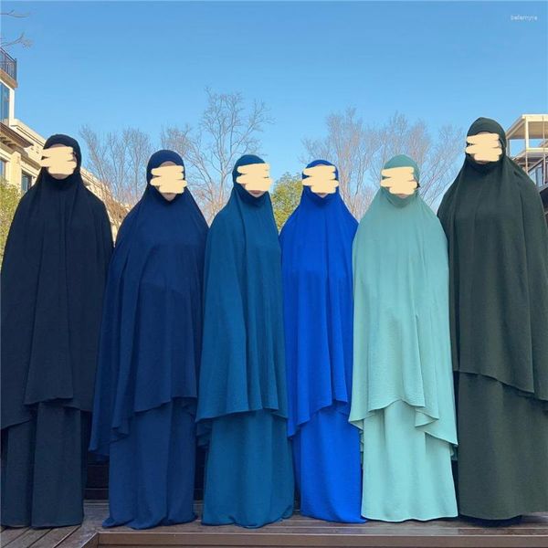 Ethnische Kleidung Overhead Gebetskleidungsstück Islamisch 2023 Eid Ramadan Vollständige Abdeckung Khimar Jilbab Muslimisches Kleid Frauen Abaya Robe Rock Kaftan