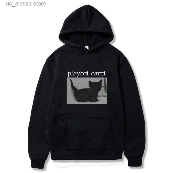 Hoodies Masculinos Moletons Playboi Carti Oversized Hip Hop Hoodies Cute Cat Print Hoodies Harajuku Sweatshirt Masculino Regular Tops Masculino Qualidade Solta Streetwear T230731