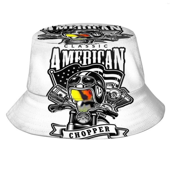 Berets Chopper American Classic Funny Forests Wheels Club Motorrad 16 faltbare Panama-Eimerhut-Kappe