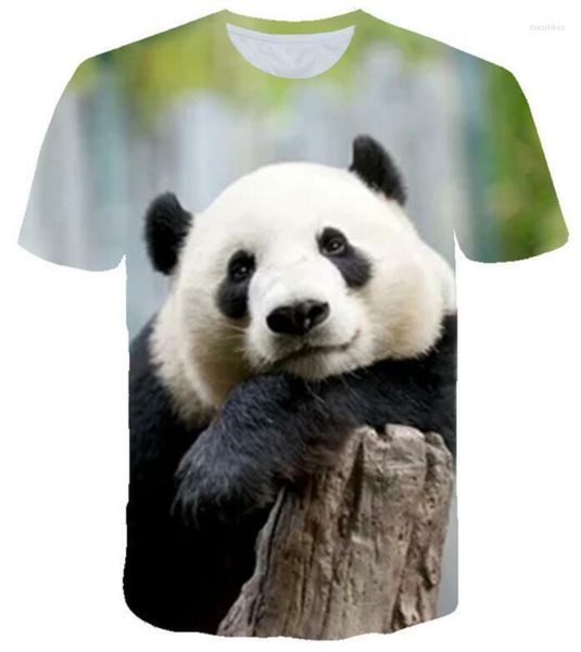 Herren T-Shirts Sommer Kurzarm Männer Und Frauen R 3D Realistische Chinesische Panda Kleidung Rundhals Niedliches Personalisiertes Übergroßes T-Shirt