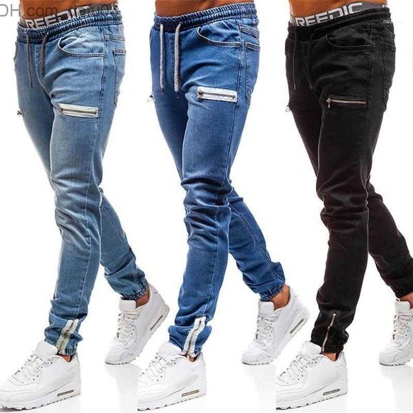 Jeans Masculino Jeans Masculino VICABO Moda 2021 Sexy Casual Para Homens Preto Azul Buraco Calça Masculina Com Bolso Ropa De Hombre #w1 Z230801