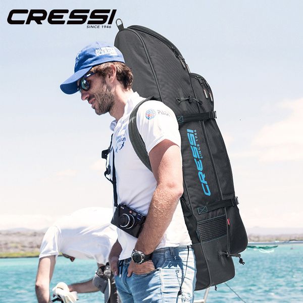 Сумки на открытом воздухе Cressi Fishiving Fin Fin Backpack для снаряжения на копье водонепроницаемой подводной пластинки Piovra 230801