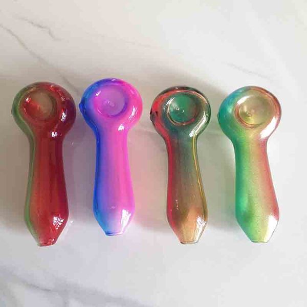 Colorful Pyrex Glass Smoking Hand Pipe 10cm Lunghezza One Hitter Filtri per sigarette Bruciatori di olio a base di erbe Tubi Ciotola Accessori per utensili