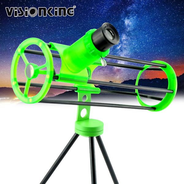 Visionking 76300 Weltraumteleskop Skywatcher, kompaktes Astronomie-Teleskop, Sky Watcher-Teleskop, Geschenk für Studenten/Kinder, astronomisches Teleskop, leuchtend grün