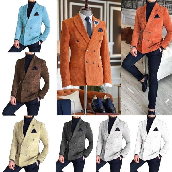 Ternos masculinos (calças de jaqueta) calças pretas de veludo laranja 2 peças smoking de noivo para casamento formal terno de formatura festa à noite blazer feito sob encomenda