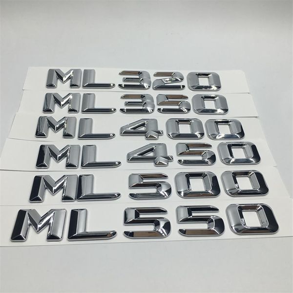 Auto Aufkleber Chrom ML320 ML350 ML400 ML450 ML500 ML550 Hinten Stamm Emblem Abzeichen Buchstaben Für Mercedes Benz ML Class275d