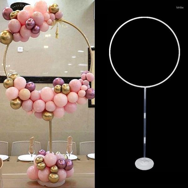 Decorazione per feste Cerchio Palloncino Arco Telaio Supporto Rotondo Clip Anelli Base colonna fai da te per Baby Shower Compleanno Matrimonio