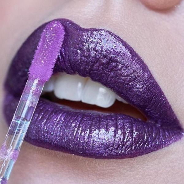 Brilho labial 3 pçs/conjunto conjunto de batom com brilho à prova d'água sexy azul roxo preto brilhante matiz coreano cosméticos maquiagem para lábios dia das bruxas