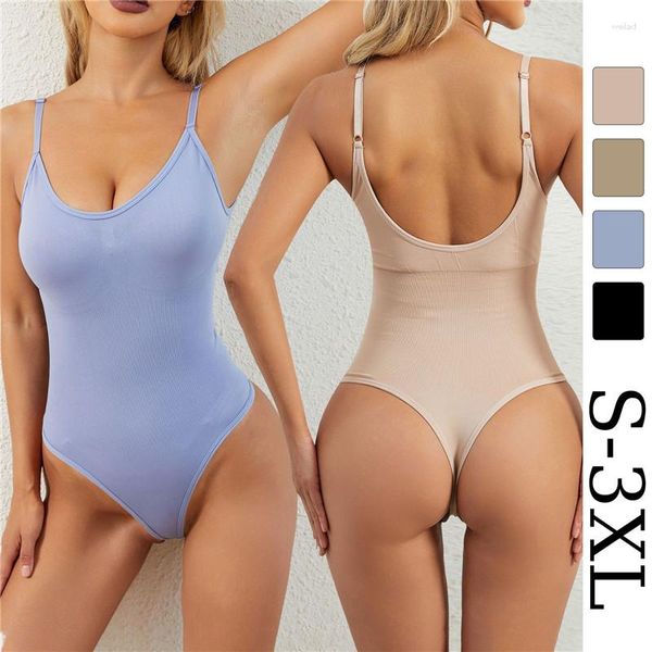 Intimo elasticizzato e modellante da donna Body senza schienale sexy per le donne Tummy Control Shapewear Scolpire senza cuciture Body Shaper Perizoma Canotte Corsetto Dimagrante