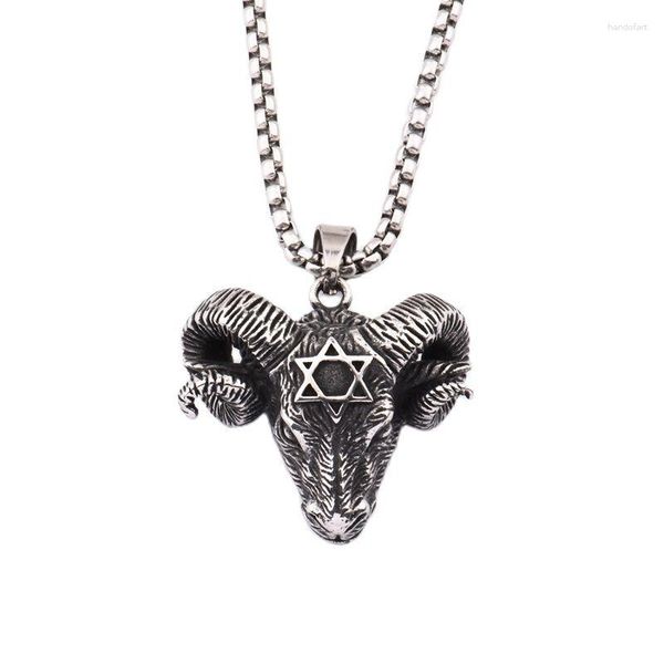 Подвесные ожерелья прибыть винтаж 316 из нержавеющей стали David Star Goat Collece Top Caffenge Jewelry Cagf0483