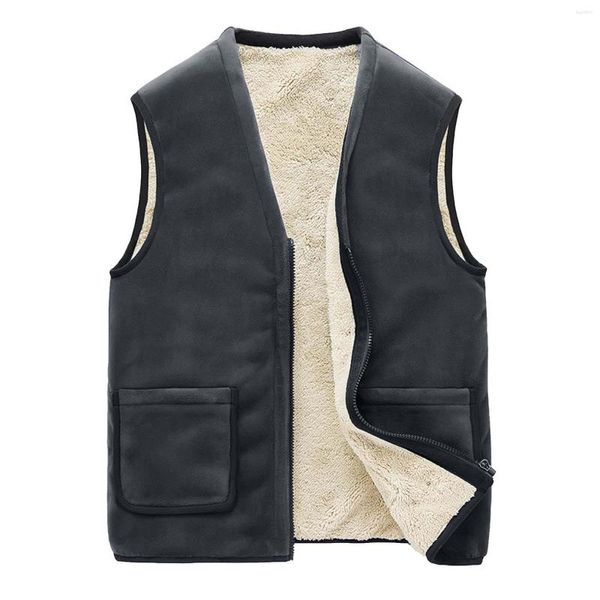 Coletes masculinos casuais jaqueta sem mangas outono inverno homens quentes de lã colete masculino de veludo grosso Gilet roupas